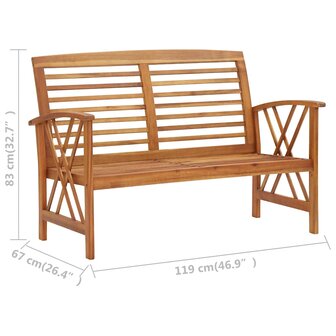 2-delige Loungeset massief acaciahout 9