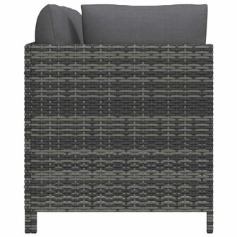 3-delige Loungeset met kussens poly rattan grijs 5