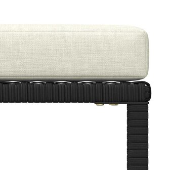 3-delige Loungeset met kussens poly rattan zwart 8