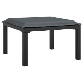 4-delige Loungeset poly rattan zwart en grijs 8
