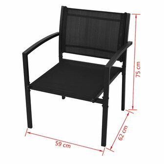 4-delige Loungeset textileen zwart  6