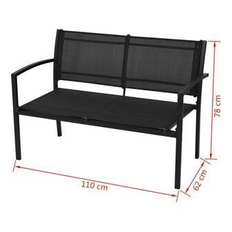 4-delige Loungeset textileen zwart  7