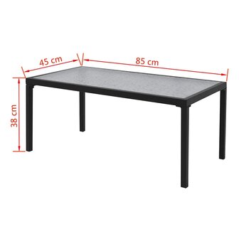 4-delige Loungeset textileen zwart  8