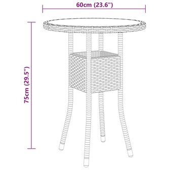 3-delige Tuinset poly rattan zwart 7