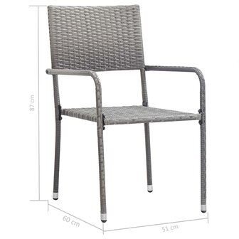 3-delige Tuinset poly rattan antracietkleurig en grijs 9