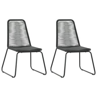 3-delige Tuinset PVC-rattan zwart 4