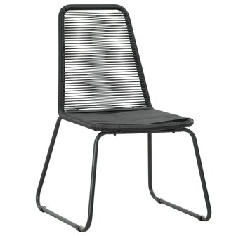 3-delige Tuinset PVC-rattan zwart 5