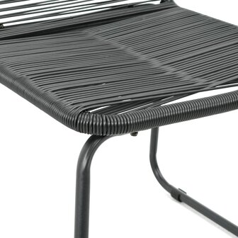 3-delige Tuinset PVC-rattan zwart 6