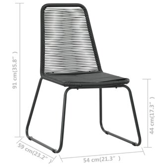 3-delige Tuinset PVC-rattan zwart 8