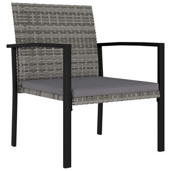 3-delige Tuinset poly rattan grijs 7