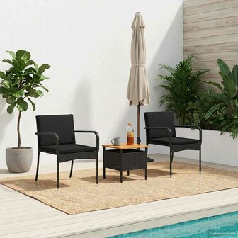 Tuinset Zwart poly rattan 1