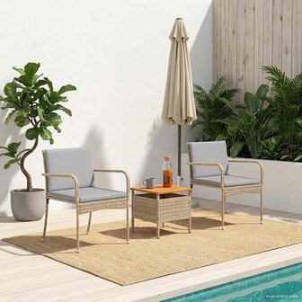 Tuinset Beige poly rattan 1