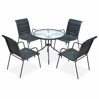 5-delige Tuinset staal zwart 1
