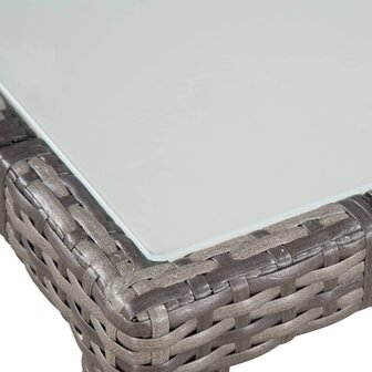 5-delige Tuinset met kussens poly rattan grijs 4