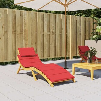 Ligbedkussen 186x58x4 cm oxford stof rood 1
