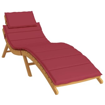 Ligbedkussen 186x58x4 cm oxford stof wijnrood 3