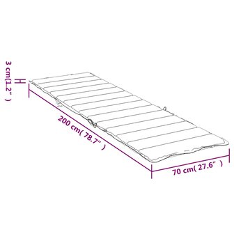 Ligbedkussen 200x70x3 cm oxford stof wijnrood 9
