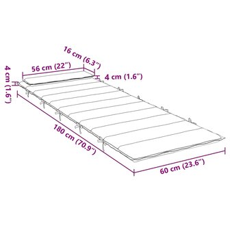 Ligbedkussen 180x60x4 cm oxford stof antracietkleurig 9