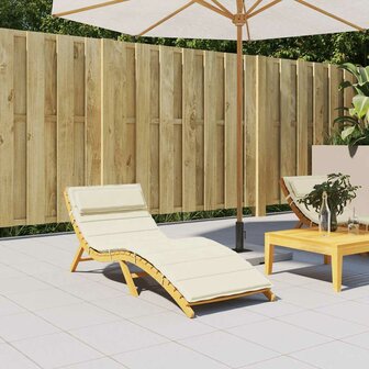 Ligbedkussen 180x60x4 cm oxford stof cr&amp;egrave;mekleurig 1