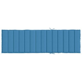 Ligbedkussen 200x60x4 cm stof gem&amp;ecirc;leerd blauw 5