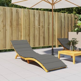 Ligbedkussen 200x70x4 cm stof gem&amp;ecirc;leerd donkergrijs 3