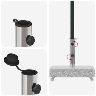 Parasolvoet 45x25x8 cm graniet lichtgrijs 9