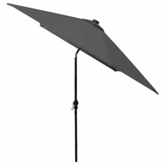 Parasol met LED&amp;apos;s en stalen paal 2x3 m antracietkleurig 5