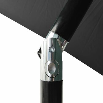 Parasol met LED&amp;apos;s en stalen paal 2x3 m antracietkleurig 7