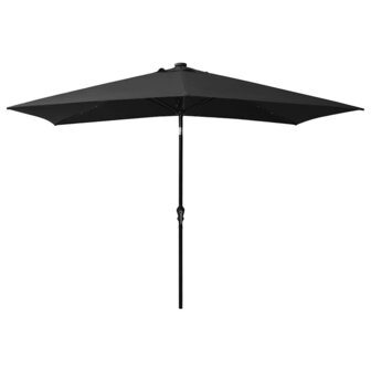 Parasol met LED&amp;apos;s en stalen paal 2x3 m zwart 3