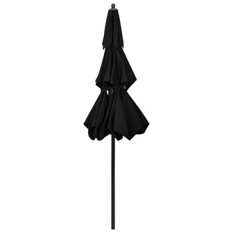 Parasol 3-laags met aluminium paal 2,5 m zwart 4