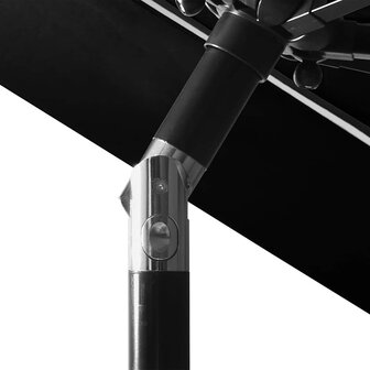 Parasol 3-laags met aluminium paal 3 m zwart 6