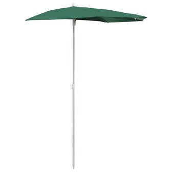 Parasol half met paal 180x90 cm groen 2
