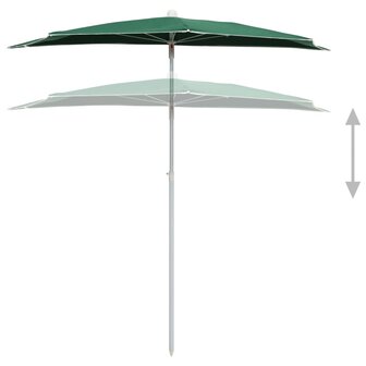 Parasol half met paal 180x90 cm groen 4