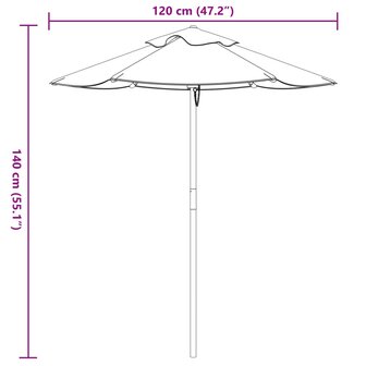 Parasol voor kinderen met houten paal &amp;Oslash;120x140 cm 8