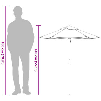 Parasol voor kinderen met houten paal &amp;Oslash;120x140 cm 9