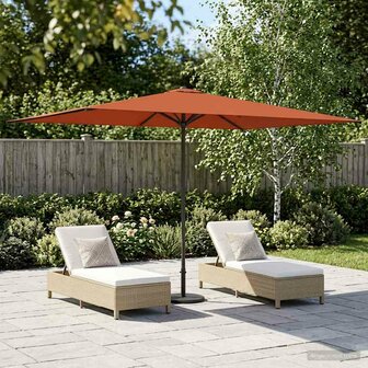 Tuinparasol 200 x 300 cm Polyester Rechthoekig Terracotta 1