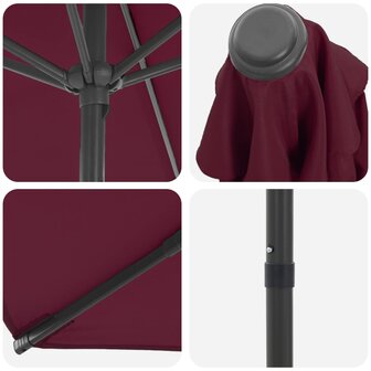 Tuinparasol 200 x 300 cm Polyester Rechthoekig Bordeaux Rood 5