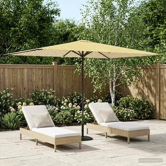 Tuinparasol 200 x 300 cm Polyester Rechthoekig Geel en Wit 1