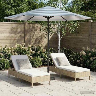 Tuinparasol 230 x 230 cm Polyester Rechthoekig Blauw en Wit 1
