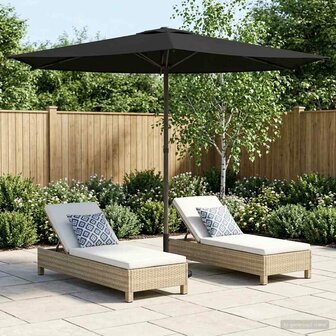 Tuinparasol 270 x 270 cm Polyester Rechthoekig Zwart 1