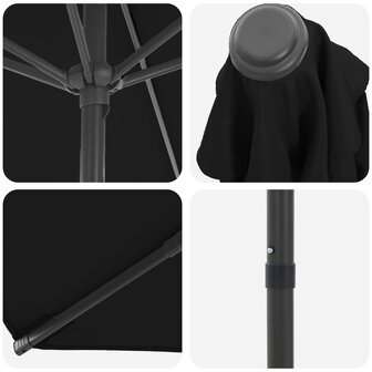 Tuinparasol 270 x 270 cm Polyester Rechthoekig Zwart 5