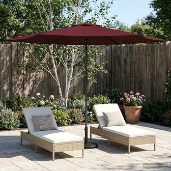 Tuinparasol 300 x 300 cm Polyester Rechthoekig Bordeaux Rood 1
