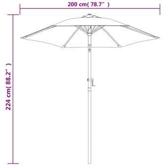 Parasol 200x224 cm aluminium zandwit 8