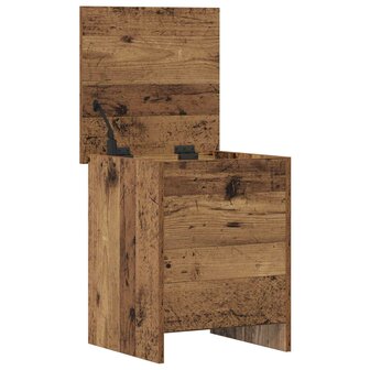 Opbergkist met opslag Oud hout 40 x 40 x 50 cm Bewerkt hout 5