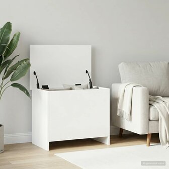 Opbergkist met opslag Wit 60 x 40 x 50 cm Bewerkt hout 1