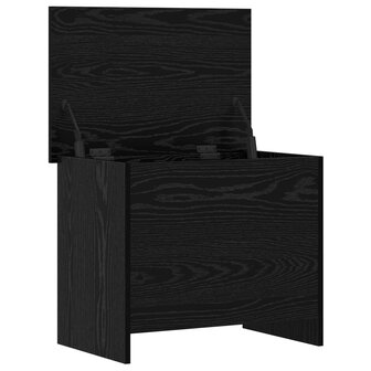 Opbergkist met opslag Zwart eiken 60 x 40 x 50 cm Bewerkt hout 5