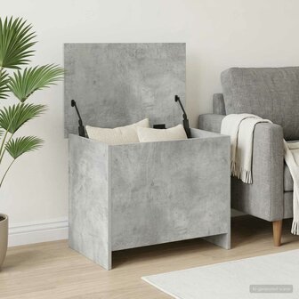 Opbergkist met opslag Betongrijs 60 x 40 x 50 cm Bewerkt hout 1