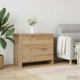 Opbergkist Artisanaal eiken 60 x 40 x 50 cm Bewerkt hout 1