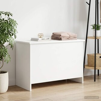 Opbergkist met opslag Wit 80 x 40 x 50 cm Bewerkt hout 4