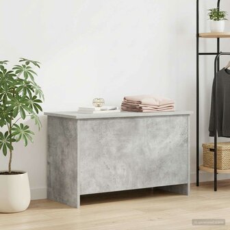 Opbergkist met opslag Betongrijs 80 x 40 x 50 cm Bewerkt hout 4